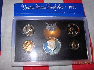 Stright From US Mint 1971s proof coin set Blue Box 5 Coins all S proof 