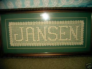 hand crocheted name doily $ 4 00 per letter time