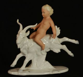 Vintage Schaubach Kunst German Riding Porcelain Figurine c1950