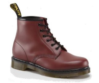 Dr Doc Martens 101 Unisex 6 Eyelet Cherry Red Smooth Leather Classic 
