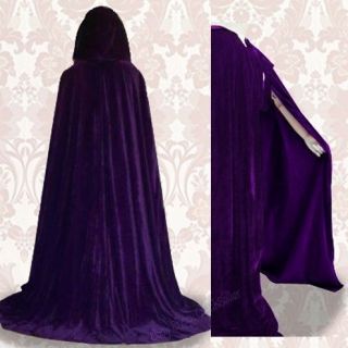 new medieval hooded cloak halloween wedding christmas purple cape 