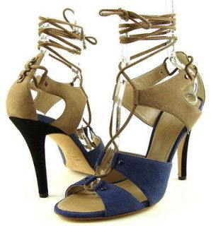 PROENZA SCHOULER HIGH HEEL Suede Blue Taupe Black Womens Shoes Sandals 