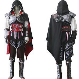 Assassins Creed 2 II Ezio Black Version Cosplay Costume For Helloween