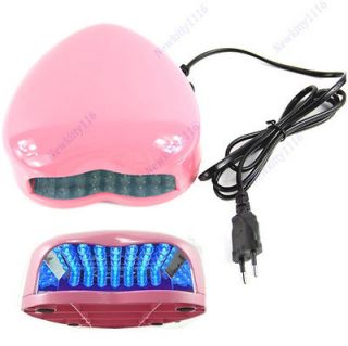 Beauty 2W LED Lamp Soak off Gel Polish Nail Cure UV Dryer Heart shaped 