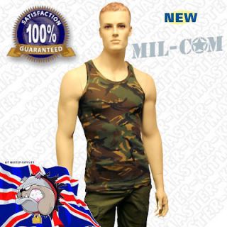 Milcom Mens Fancy Dress Costume DPM Camo Army Military Vest Tank Top 