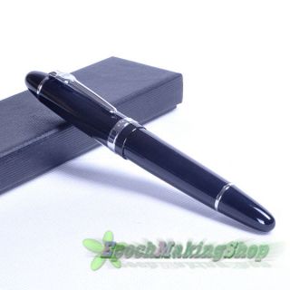 JINHAO 159 Black lacquer High grade Medium nib fountain pen new