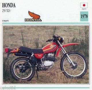 1978 honda 250 xls motorcycle collector card from canada  0 