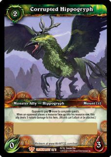 Corrupted Hippogryph Loot Card World of Warcraft TCG Unscratched!