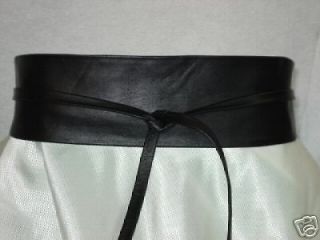 obi black lamb leather wrap around ti e belt 84 213