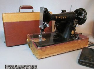 1955 Singer Model 99 Sewing Machine w/Case In Working Condition.