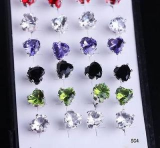 NEW Fashion 20 Pairs Various Style Crystal Ear Stud 925 Sterling 