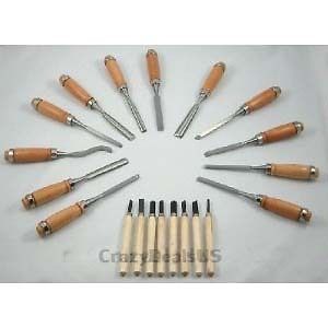 Set of 20 High Quality Wood Working Chisels Clockmaker Lathe Carving
