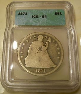 newly listed 1871 seated liberty dollar icg g4 time left