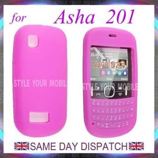 FOR NOKIA ASHA 200 201 PINK KEYPAD PROTECTION RUBBER SILICONE CASE 