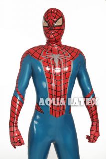 Amazing Spiderman Rubber Latex Catsuit Zentai Full Bodysuit