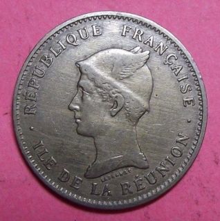 1896 french reunion 50 centimes km4 xf au from china