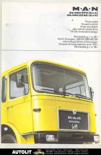 1977 MAN 26.280 DFK 6X4 DFAK 6X6 18 Ton Diesel Truck Brochure