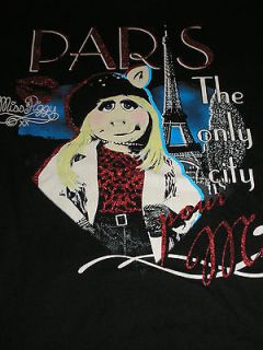 2XL Miss Piggy in Paris Sparkling Black Tee Shirt NWT  V 