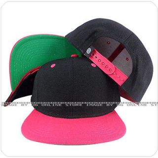 vintage retro DiY blank plain black pink visor adjustable snapback hat 