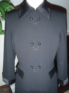 simon chang black chain button jacket 4 $ 340 bnwt