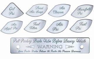 Gauge emblems (9 pieces) a style stainless steel for 379 359 Peterbilt