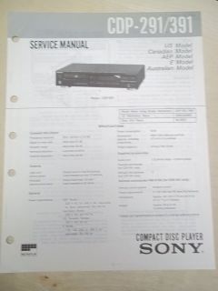sony service repair manual cdp 291 391 cd player time
