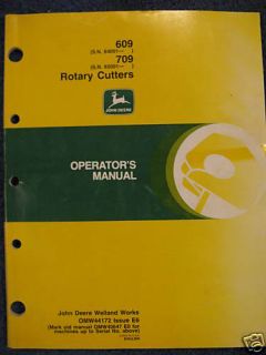 John Deere 609 (64001 Up) 709 (65001 Up) Rotary Cutter Mower Operator 