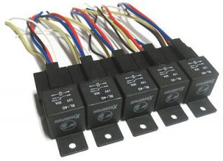 5pk 12v 40a spdt bosch style relays 5 wire sockets