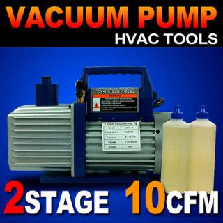 New 2 Stage 1HP Vacuum Pump 10CFM Rotary Vane Deep HVAC Tool AC R410a 