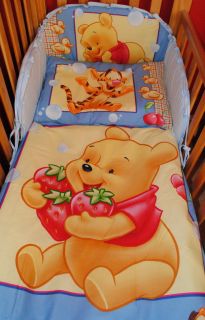 Nursery Baby COT/COT BED bedding set 5piece.Disney Winnie The Pooh 