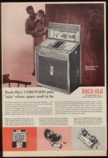 1966 rock ola coronado 431 jukebox photo trade ad time