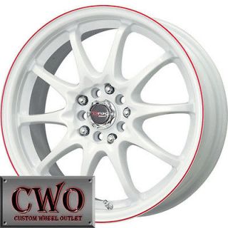 15 White Drag DR 9 Wheels Rims 4x100/4x114.3 4 Lug Civic Integra Versa 