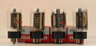 matched quad nos rca 6l6gc amp power tubes gray plates