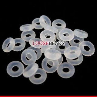 80x Clear Rubber Spacer Stopper Bead Fit Clasp Charms 160271 FREE SHIP