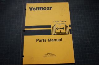VERMEER T 455 TRENCHER PARTS Manual book list spare index trenching 