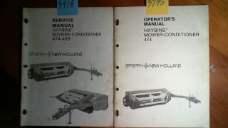 New Holland 474 Haybine Mower Conditio​ner Service Manual + Owners 