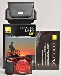 Nikon Coolpix L610 Red 16 1 Megapixel Camera 8GB Much More