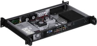 1U ITX w 3 5 Open Bay or 2 x HDD Rackmount Chassiss Short 2x4cm Fan 