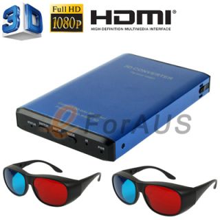   2D to 3D Signal Converter with 3D Video Glasses Support 3D TV