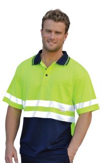   Visibility Short Sleeve Polo Work Shirts   Safety Shirts with 3M Tapes