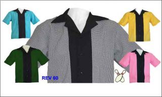 New Vintage Rockabilly Rev 60s Style Bowling Shirt