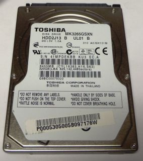 Toshiba 320GB Internal 5400 RPM 2 5 MK3265GSXN SATA Laptop Hard Drive 
