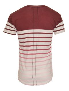 Religion Clothing XXX Naughty Suspect Lineup Striped T Shirt Claret 