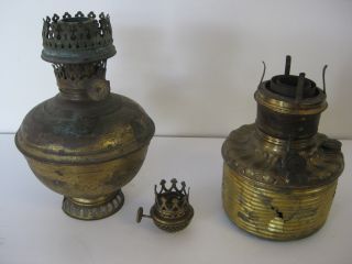   Vintage Oil Kerosene Lamp Parts Fonts Burner P A Victor Royal Aladdin
