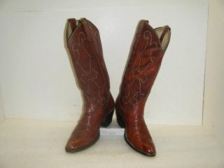 ladies brown dan post cowboy boots sz 5 5c 10333