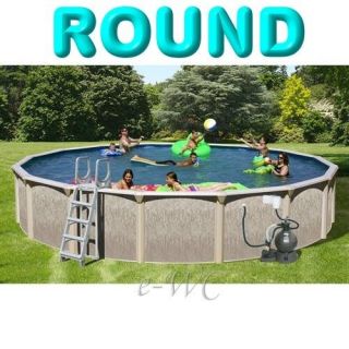 27ft Above Ground Round Swimming Pool Package 27 x 52