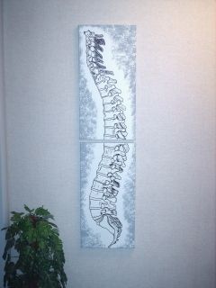Chiropractic Art Hand Painted Canvas Spine Painting
