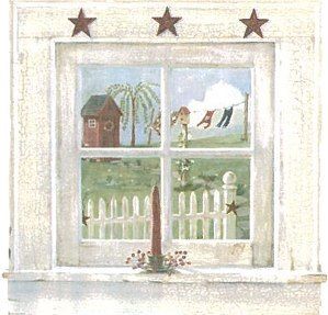   Bathroom OUTHOUSE WINDOW 18X18 inch Wallpaper Wall Decor Mural FK3994M