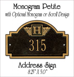 Whitehall Personalized Petite Monogram Address Plaque