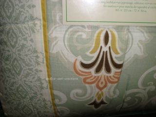 king comforter set 9 p sage green scroll floral nip